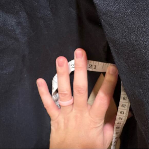 Theory Navy Blue Long Cinch Sleeve Linen Blend Top Blouse Large - Picture 5 of 13